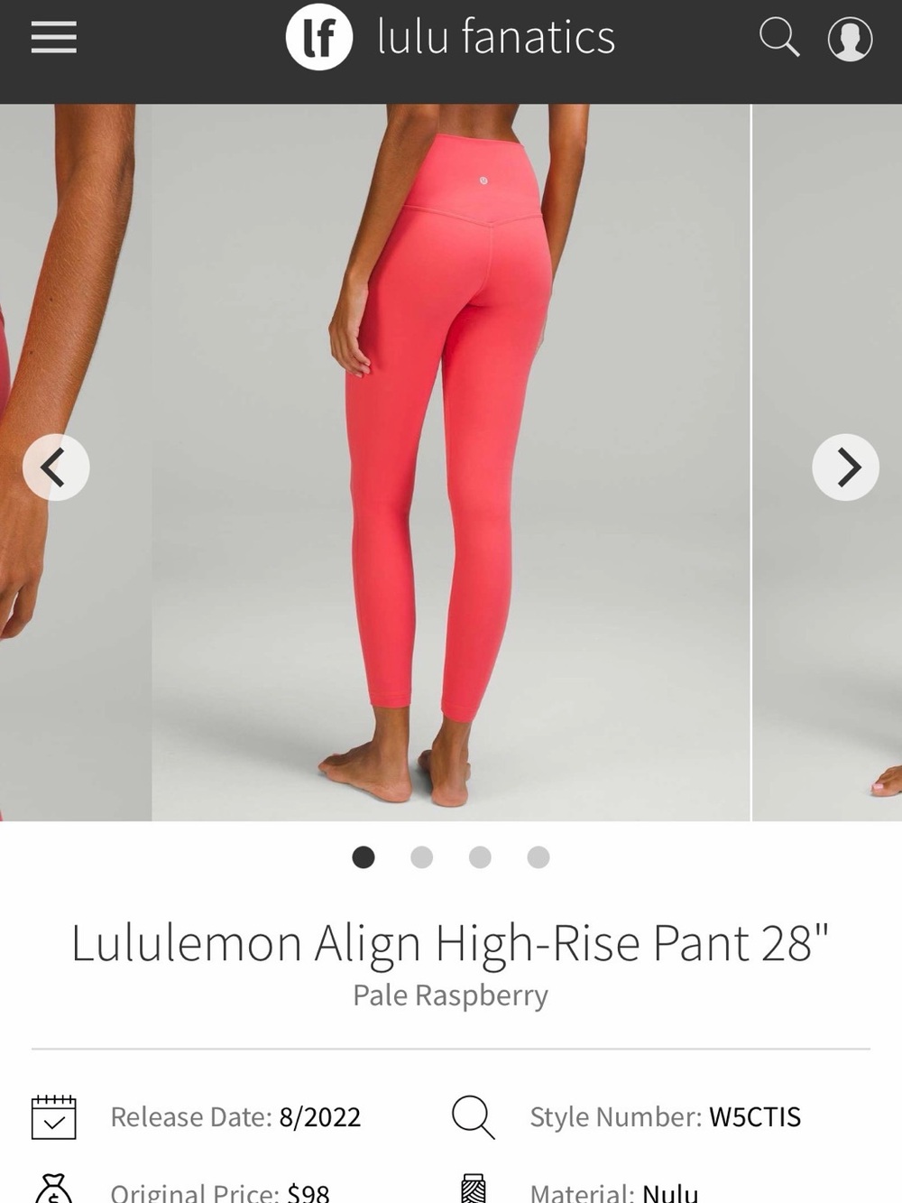 lululemon athletica Align High-Rise Leggings in Pale Raspberry